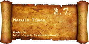 Matula Tímea névjegykártya